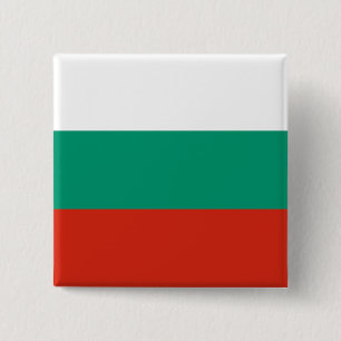 Bóton Quadrado 5.08cm Bandeira da Bulgária