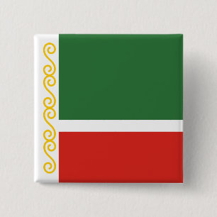 Bóton Quadrado 5.08cm Bandeira da Chechênia