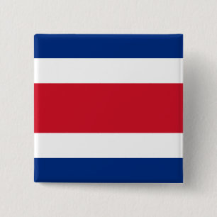 Bóton Quadrado 5.08cm Bandeira da Costa Rica
