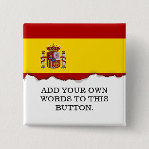 Bóton Quadrado 5.08cm Bandeira da espanha