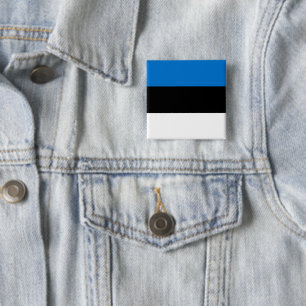 Bóton Quadrado 5.08cm Bandeira da Estônia