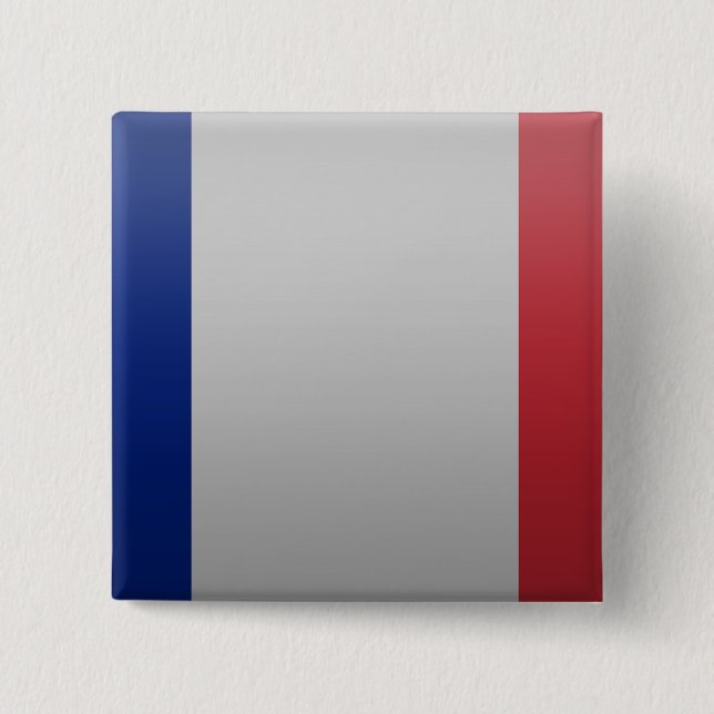 Bóton Quadrado 5.08cm Bandeira da França (Frente)