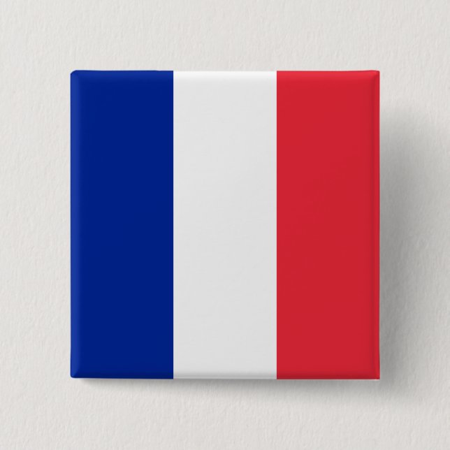 Bóton Quadrado 5.08cm Bandeira da França (Frente)