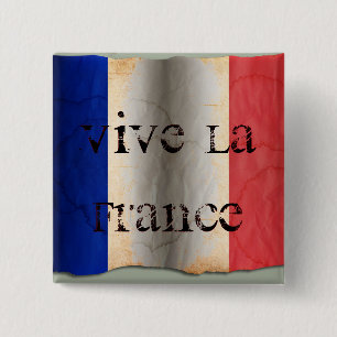 Bóton Quadrado 5.08cm Bandeira da França