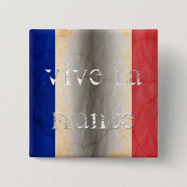 Bóton Quadrado 5.08cm Bandeira da França (Frente)