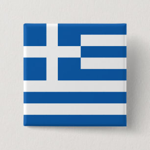 Bóton Quadrado 5.08cm Bandeira da Grécia