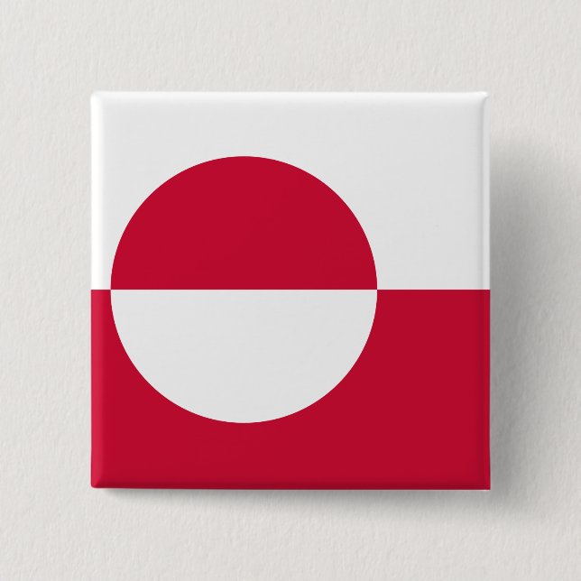 Bóton Quadrado 5.08cm Bandeira da Gronelândia (Frente)