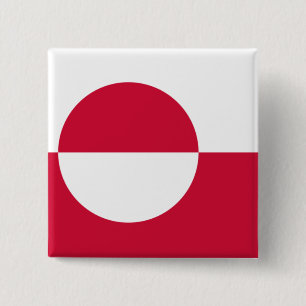 Bóton Quadrado 5.08cm Bandeira da Gronelândia