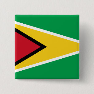 Bóton Quadrado 5.08cm Bandeira da Guiana (Guiana)