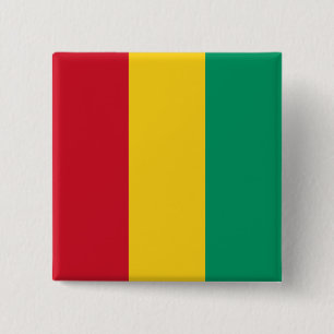 Bóton Quadrado 5.08cm Bandeira da Guiné