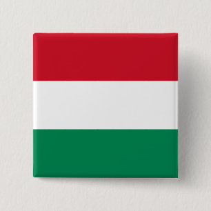 Bóton Quadrado 5.08cm Bandeira da Hungria