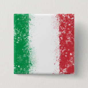 Bóton Quadrado 5.08cm Bandeira da Itália