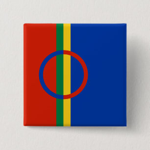 Bóton Quadrado 5.08cm Bandeira da Lapónia (Lapónia)