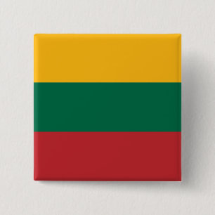 Bóton Quadrado 5.08cm Bandeira da Lituânia