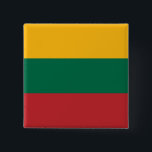 Bóton Quadrado 5.08cm Bandeira da Lituânia (lituana)<br><div class="desc">Produtos de Sinalizador Mundial Personalizáveis - Sinta-se livre para adicionar seu próprio texto.</div>