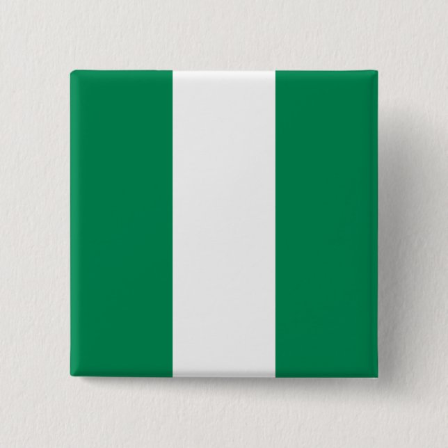 Bóton Quadrado 5.08cm Bandeira da Nigéria (nigeriana) (Frente)