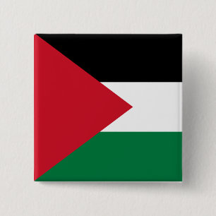 Bóton Quadrado 5.08cm Bandeira da Palestina (Palestina)