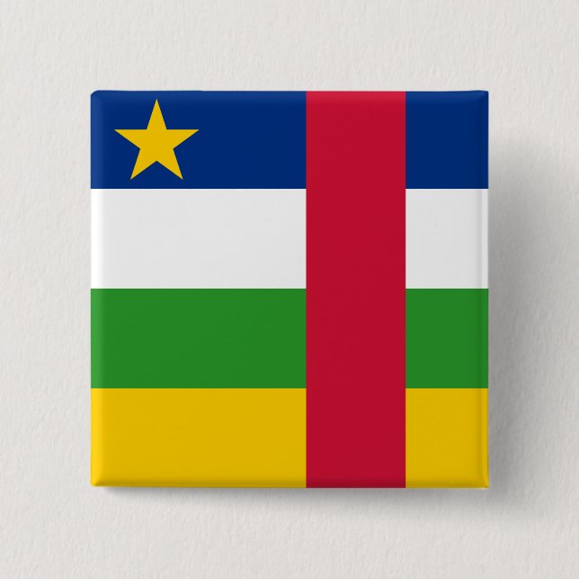 Bóton Quadrado 5.08cm Bandeira da República Centro-Africana (Frente)