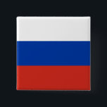 Bóton Quadrado 5.08cm Bandeira da Rússia<br><div class="desc">Botão da Praça da Bandeira da Rússia. Você pode adicionar seu próprio texto ou gráfico clicando em "personalizar mais".</div>