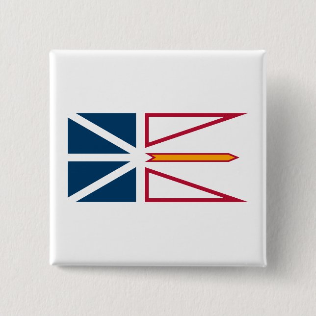 Bóton Quadrado 5.08cm Bandeira da Terra Nova e Labrador (Canadá) (Frente)