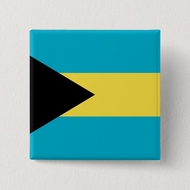 Bóton Quadrado 5.08cm Bandeira das Bahamas (Frente)
