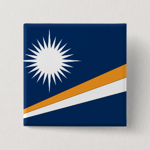 Bóton Quadrado 5.08cm Bandeira das Ilhas Marshall