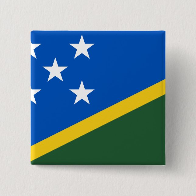 Bóton Quadrado 5.08cm Bandeira das Ilhas Salomão (Frente)