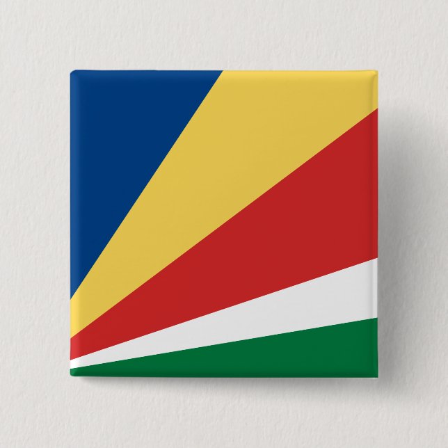 Bóton Quadrado 5.08cm Bandeira das Seychelles (Frente)