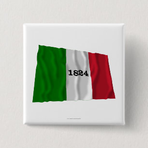 Bóton Quadrado 5.08cm Bandeira de Alamo
