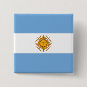 Bóton Quadrado 5.08cm Bandeira de Argentina