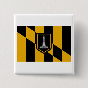 Bóton Quadrado 5.08cm Bandeira de Baltimore