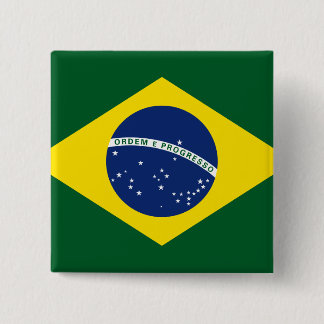 Bóton Quadrado 5.08cm Bandeira de Brasil