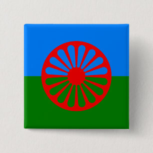 Bóton Quadrado 5.08cm Bandeira de cigana oficial da Romênia