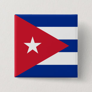 Bóton Quadrado 5.08cm Bandeira de Cuba