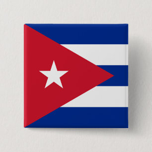 Bóton Quadrado 5.08cm Bandeira de Cuba