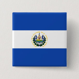 Bóton Quadrado 5.08cm Bandeira de El Salvador