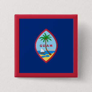 Bóton Quadrado 5.08cm Bandeira de Guam