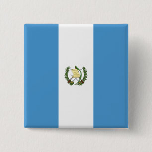 Bóton Quadrado 5.08cm Bandeira de Guatemala
