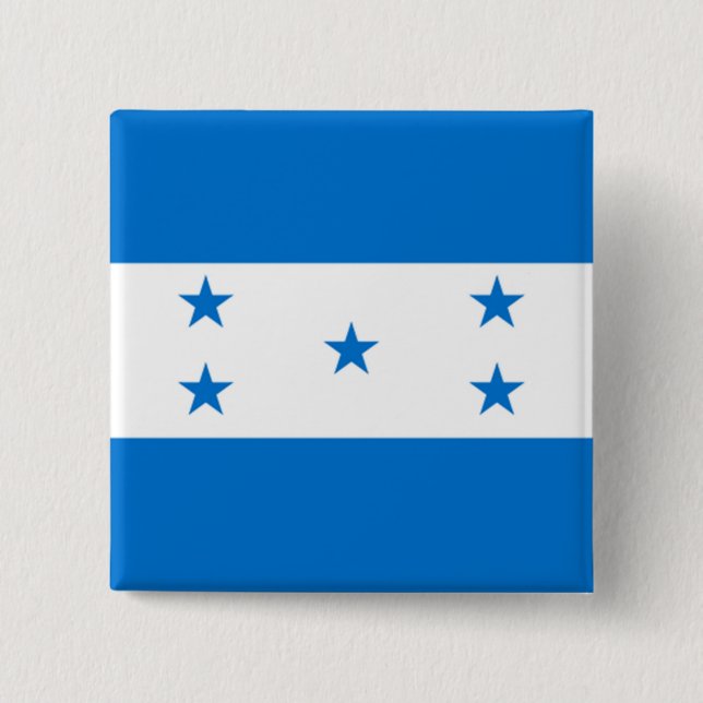 Bóton Quadrado 5.08cm Bandeira de Honduras (Frente)