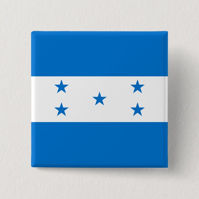 Bóton Quadrado 5.08cm Bandeira de Honduras (Frente)