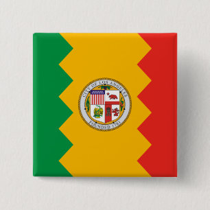 Bóton Quadrado 5.08cm Bandeira de Los Angeles (Califórnia, EUA)