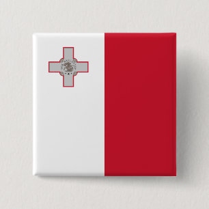 Bóton Quadrado 5.08cm Bandeira de Malta (maltês)