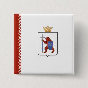 Bóton Quadrado 5.08cm Bandeira de Mari El