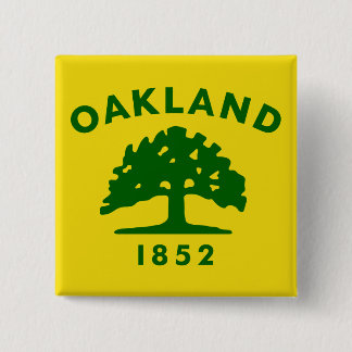 Bóton Quadrado 5.08cm Bandeira de Oakland, Califórnia