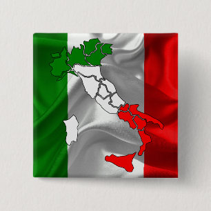 Bóton Quadrado 5.08cm Bandeira de ondulação italiana