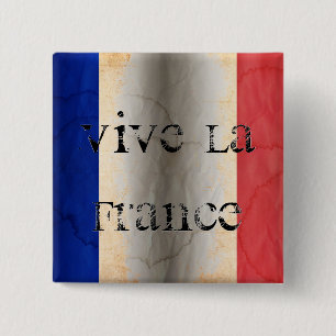 Bóton Quadrado 5.08cm Bandeira de Pinback France