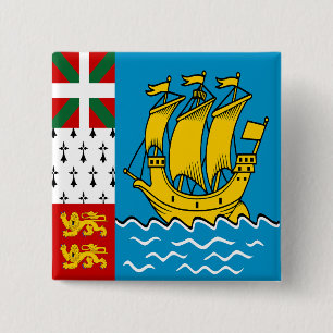 Bóton Quadrado 5.08cm Bandeira de São Pedro e Miquelão