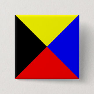 Bóton Quadrado 5.08cm Bandeira de Sinalização Marítima Zulu ICS