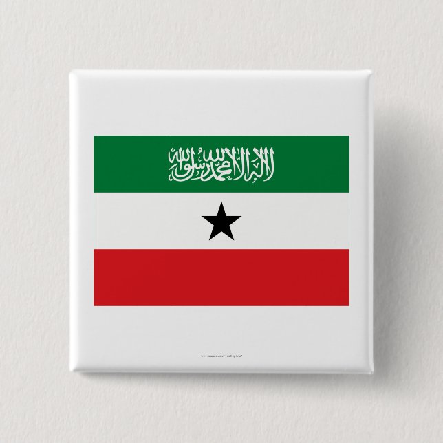 Bóton Quadrado 5.08cm Bandeira de Somaliland (Frente)