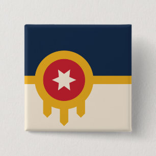 Bóton Quadrado 5.08cm Bandeira de Tulsa (Oklahoma)